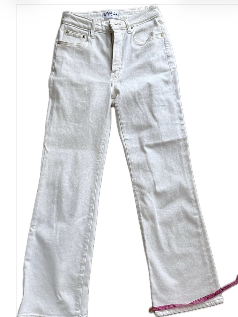 Derek Lam 10 Crosby Ivory Kick Flare Jeans 26 Organic Cotton- Made in USA -EUC
